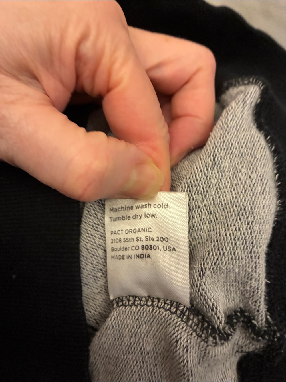 2/$40!! Pact 100% organic cotton hoodie  Pullover black. Men’s Small. - Picture 4 of 16